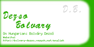 dezso bolvary business card